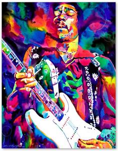 Jimi Hendrix Purple on canvas